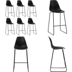 Vidaxl - chaises de bar lot de 6 noir plastique - chaise de bar - chaise de comptoir - chaises de bar ...
