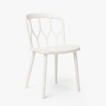 Chaise de bar cuisine et jardin au design moderne flow - blanc