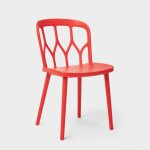 Chaise de bar cuisine et jardin au design moderne flow - rouge