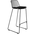 Chaise de bar tabouret haut dill avec coussin noir Chaise de bar tabouret haut dill avec coussin noir