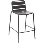 Chaise de bar empilable phuket graphite en acier trait poxy - hespride