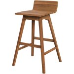 Rendez - vous dco - chaise de bar en bois de teck 72, 5 cm - greta