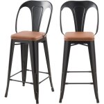 Lot de 2 chaises pour lot central 68 cm noires et marron - charly