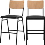 Rendez - vous dco - lot de 2 chaises pour lot central 66 cm en bois clair et noir - clem