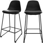 Rendez - vous dco - lot de 2 chaises pour lot central 65 cm noires - leni