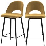 Lot de 2 chaises pour lot central 65 cm en velours jaune - pnlope