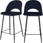 Rendez - vous d�co - lot de 2 chaises pour �lot central 65 cm en velours noir - p�n�lope