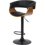 Rendez - vous d�co - chaise de bar r�glable et pivotante 59 / 81 cm en cuir synth�tique noir - basile ...