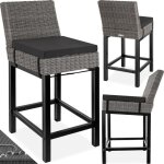 Tectake - chaise de bar en rotin latina - Tectake - chaise de bar en rotin latina -