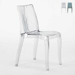 Chaise bar salle � manger polycarbonate transparent empilable dune grand soleil - transparent