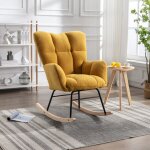 Redom - rocking chair, fauteuil à bascule en tissu teddy de style contemporain, avec siège rembourré, ... Redom - rocking chair, fauteuil à bascule en tissu teddy de style contemporain, avec siège rembourré, ...