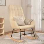 Chaise � bascule cr�me tissu