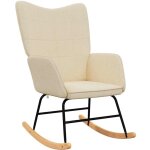 Chaise à bascule crème tissu vidaxl Chaise à bascule crème tissu vidaxl