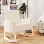 Chaise � bascule cr�me tissu vidaxl