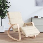 Chaise � bascule cr�me tissu vidaxl