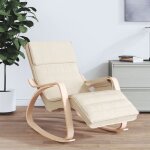 Chaise  bascule crme tissu vidaxl