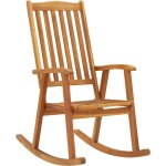 Bonnevie - chaise � bascule fauteuil ber�ant - chaise de salon bois d'acacia massif 34544