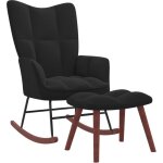Maison chic - chaise � bascule fauteuil � bascule fauteuil de relaxation avec repose - pied noir velours ...