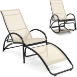 Goplus - chaise à bascule, fauteuil inclinable 2 en 1 avec fonction berçante, dossier réglable, cadre ... Goplus - chaise à bascule, fauteuil inclinable 2 en 1 avec fonction berçante, dossier réglable, cadre ...