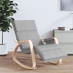 Chaise � bascule gris clair tissu