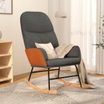 Chaise � bascule gris fonc� tissu
