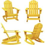 Chaise � bascule de jardin adirondack bois de sapin jaune - chaise � bascule de jardin - chaises � bascule ...