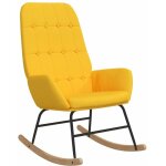 Chaise à bascule jaune moutarde tissu - vidaxl Chaise à bascule jaune moutarde tissu - vidaxl