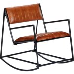 Chaise  bascule marron cuir vritable vidaxl
