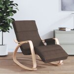Chaise � bascule marron fonc� tissu vidaxl