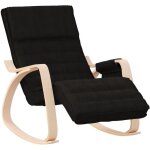 Chaise � bascule noir tissu