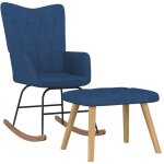 Les tendances - chaise à bascule avec repose - pied bleu tissu vidaxl Les tendances - chaise à bascule avec repose - pied bleu tissu vidaxl