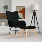 Les tendances - chaise à bascule avec repose - pied noir tissu vidaxl Les tendances - chaise à bascule avec repose - pied noir tissu vidaxl