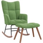 Chaise � bascule avec repose - pied vert clair velours