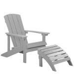 Chaise basse fauteuil de jardin effet bois gris clair avec accoudoirs et repose - pied confortable mati�res ...