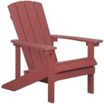 Chaise basse fauteuil de jardin effet bois rouge avec accoudoirs et dossier confortable mati�res r�sitantes ...