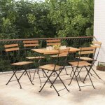 Vidaxl - chaises de bistrot pliantes 6 pcs bois de teck solide et acier