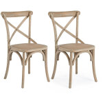 Chaises bistrot en rotin (lot de 2) - estaminet