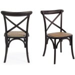 Hellin - chaises bistrot en rotin (lot de 2) - estaminet