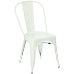 Chaise paris en mtal blanc style industriel inspire de tolix