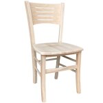 Chaise en bois brut amelia � peindre avec assise en bois massif