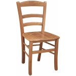 Chaise en bois de campagne avec assise en bois de noyer clair