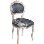 Biscottini - chaise en bois louis xvi 90x42x45 chaise argente fauteuil de chambre style franais chaises ...