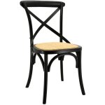Aubry gaspard - chaise en bouleau et rotin bistrot chic