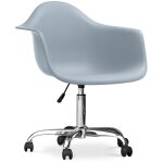Chaise de bureau avec accoudoirs - chaise de bureau  roulettes - weston gris clair