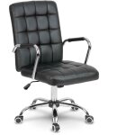 Chaise de bureau benton en cuir noir