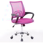 Svita - chaise de bureau enfants adolescents chaise pivotante tissu chaise de bureau rose