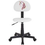 Idimex - chaise de bureau pour enfant unicorn, rev�tement synth�tique blanc avec motif licorne