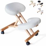 Chaise de bureau ergonomique sige assis - genoux en bois balancewood - blanc