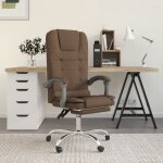 Chaise de bureau?fauteuil de massage inclinable de bureau?fauteuil relax?chaise massage marron tissu ...
