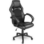 Tresko ? chaise de bureau gamer noire ? rembourrage �pais ? hauteur r�glable jusqu'� 10 cm ? accoudoirs ...